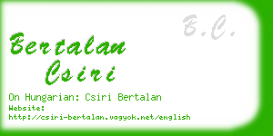 bertalan csiri business card